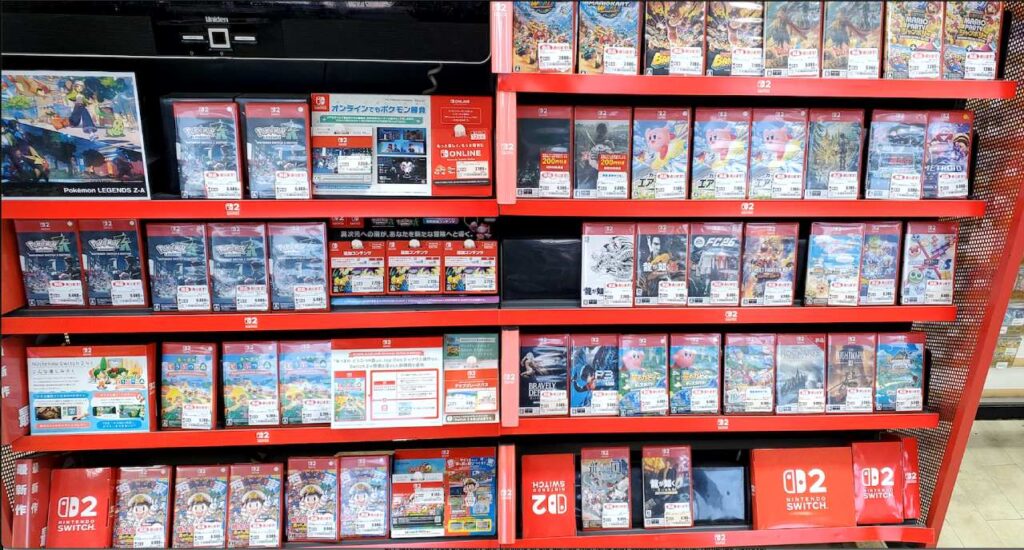 A Nintendo stand in a Japanese store.