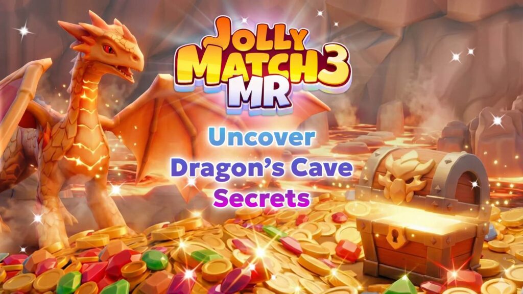 Jolly Match 3 MR Dragon's Cave Key Art
