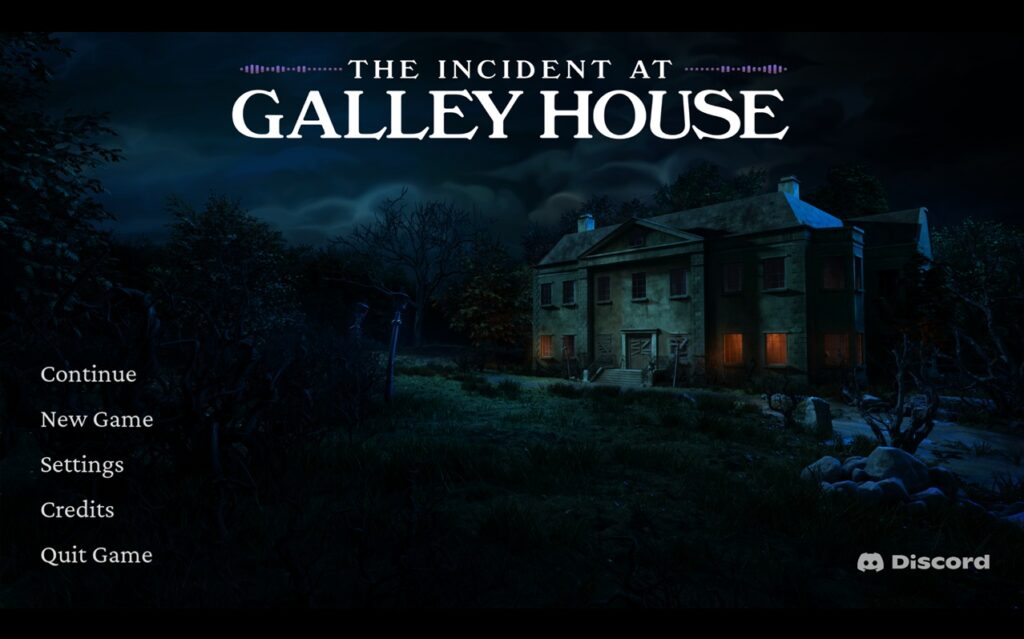 The Incident At Galley House Main Menu