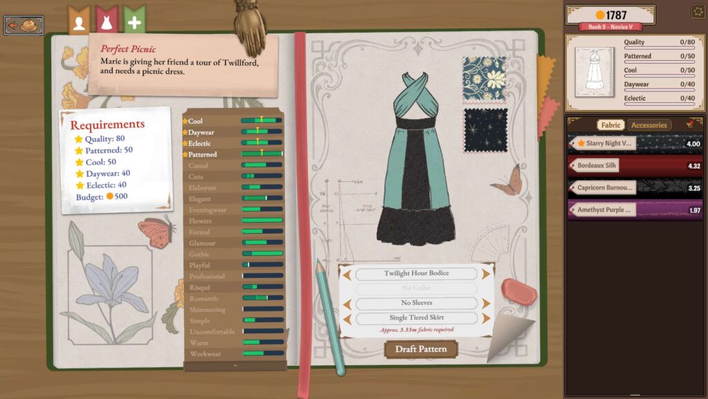 A screenshot from Dressmaker.