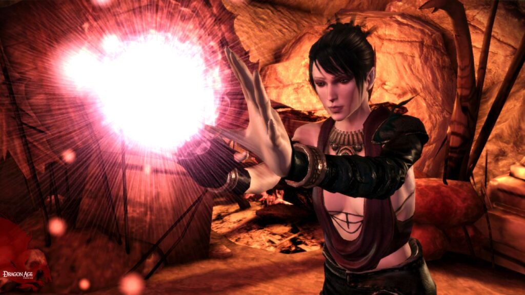A screenshot from Morrigan from Dragon Age Origins, the first entry in the series from Bioware