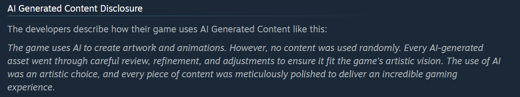 A disclosure from Steam