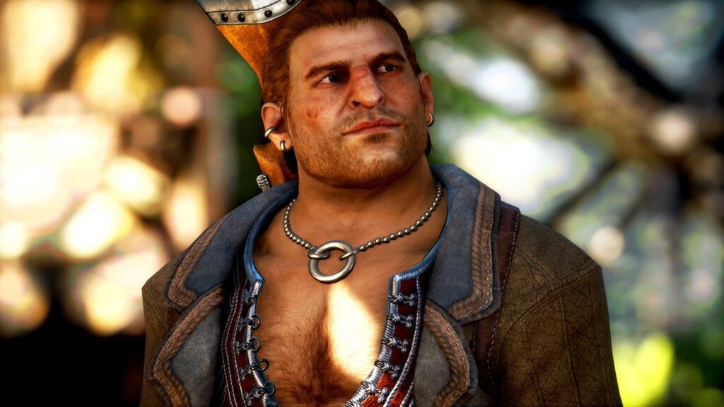 A screenshot from Varric from Dragon Age Inquisition, the third entry in Bioware's franchise